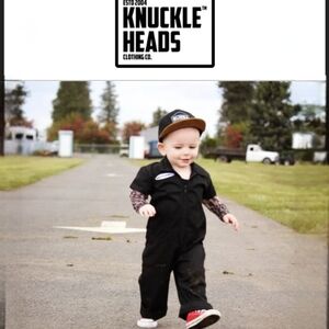 Knuckleheads Black Grease Monkey Mechanic Coverall For Children 12-18 Months